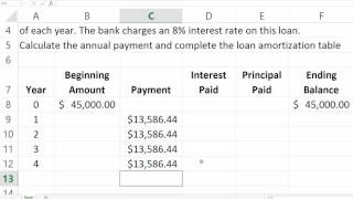 Loan amortization table in Excel [upl. by Esidnac]