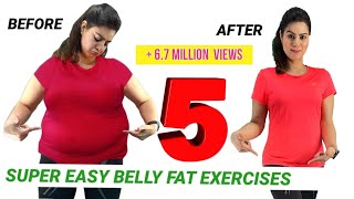 5 Easy Exercise To Lose Belly Fat At Home For Beginners  How To Get Flat Stomach In A Week Workout [upl. by Assiar]