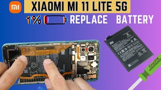 Xiaomi Mi 11 LITE 5G  How to REPLACE the BATTERY [upl. by Randie273]