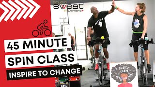 45Minute Spin® Workout  Inspire to Change Ride  Motivational Indoor Cycling Class [upl. by Ativahs548]