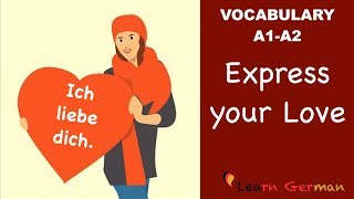 Learn German Vocabulary  Love Liebe  Valentines day special [upl. by Mya936]