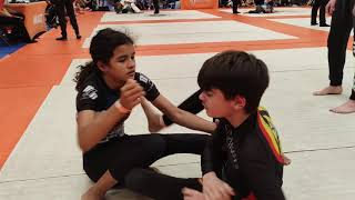 girl vs boy jiujitsu final amazing escape and win for girl [upl. by Broucek]