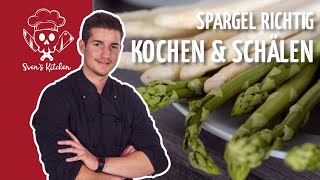 Grünen Spargel richtig schälen zubereiten amp Grüner Spargel kochen [upl. by Downe656]