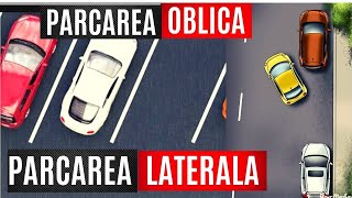 Parcarea laterală cu spatele întrun loc fix între 2 mașini și parcarea oblică pe stângadreapta Ep7 [upl. by Tera]