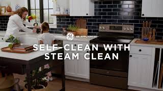 GE Appliances Range with SelfClean  Steam Clean [upl. by Qifar]