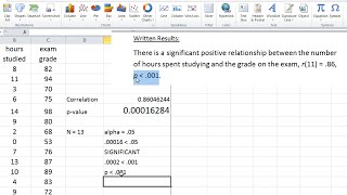 How to Calculate a Correlation in Excel  Function Approach Part 2  PValue [upl. by Dripps]