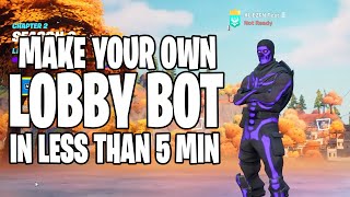 How to make a LOBBY BOT with a CUSTOM NAME get EVERY Skin and Emote with EZFNDEV [upl. by Fisken]