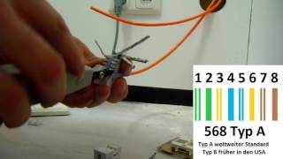 Netzwerkdose verkabeln und anschließen RJ 45 [upl. by Riobard]