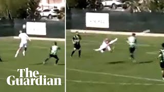 Stunning scissorkick by Kristian Kushta in Greek Super League 2 match [upl. by Foster]