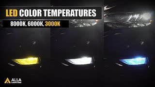 Compare LED Fog Lights  3000K Yellow vs 6000K White vs 8000K Ice Blue [upl. by Ynohtnakram196]