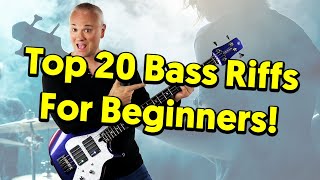 Top 20 MUST KNOW Bass Riffs For Beginners tabs amp tutorial [upl. by Westberg]