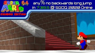 TASBots tightest GDQ run yet SM64 no backward long jumps in 736 at SGDQ 2020 HD local encode [upl. by Ellenrahc]