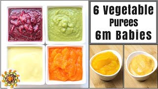 6 Vegetable Puree for 6 Months Baby  Stage 1 Homemade Baby Food Recipes  Baby Food for 612 months [upl. by Wrigley]