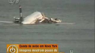 Vídeo mostra pouso de emergência de avião no Rio Hudson em Nova York 2009 [upl. by Yursa]