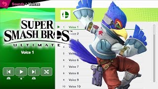 Falco Voices  Super Smash Bros Ultimate [upl. by Attenat]