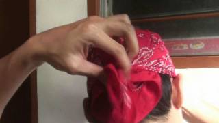 Bandana How to fold and tie as headwear [upl. by Klingel]