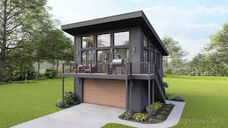 MODERN HOUSE PLAN 94000198 with INTERIOR [upl. by Filip]