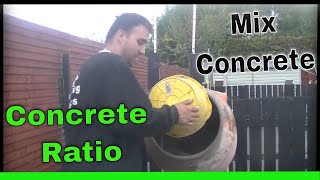 How To Mix Concrete  DIY  demo  drum cement mixer [upl. by Akimad]