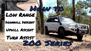 New to Landcruiser  How to Engage 4wd  low range  turn assist  up and down hill ascent control ⭐ [upl. by Cornelia]