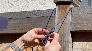 stringing a clothesline with three knots [upl. by Aicela]