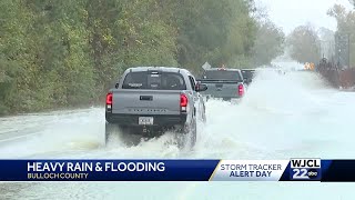 Floodwaters submerge Bulloch County roads [upl. by Stanfill316]