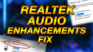 Realtek Audio Enhancement Tab FIX  Bass Boost etc  Deutsch [upl. by Gile924]