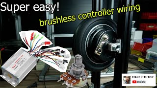 How to wire Brushless Electric scooter  eBike controller  10K potentiometer Speed control [upl. by Fair201]