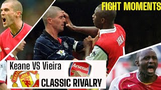 Roy Keane vs Patrick Vieira Classic Rivalry MAN UNITED VS ARSENAL Moments [upl. by Yaluz484]