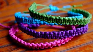 DIY Stackable Square KnotCobra Stitch Bracelets [upl. by Orlov]