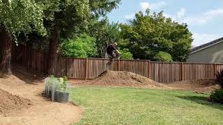 Backyard BMX Course  Dirt Jump Track and Quarter Pipe Build Progress [upl. by Xever]