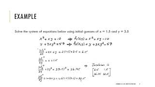 Nonlinear System by NewtonRaphson  Example [upl. by Cockburn]