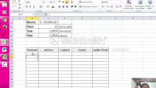 TABLA DE AMORTIZACIÓN MÉTODO AMERICANO [upl. by Ittap649]