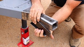 How to Build a DIY Travel Trailer  Coupler Install Hitch Sway Control Part 7 [upl. by Attenoj]