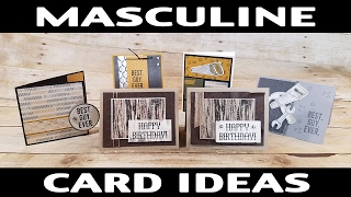 Stamping Jill  Masculine Card Ideas [upl. by Nerdna]