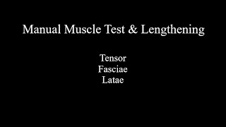 Manual Muscle Test amp Lengthening  Tensor Fasciae Latae [upl. by Wenoa]