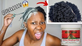 I TRIED BENTONITE CLAY MY ON 4C NATURAL HAIR AZTEC HEALING CLAY [upl. by Mutz]