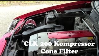 MercedesBenz CLK200 Kompressor  Cone Filter Install HDENG [upl. by Marashio]