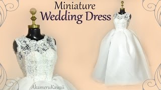 How to Mini Wedding Dress  Doll  Barbie Tutorial [upl. by Lerak]