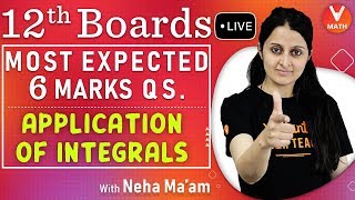 Application of Integrals Class 12 Maths Important Questions  Neha Agrawal Mam  Vedantu Math [upl. by Solracsiul]