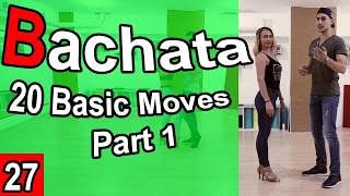 20 Bachata Basic Moves Part 1 Beginner  Bachata Tutorial 27  by MariusampElena [upl. by Hedvah]