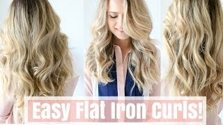 How to Easy Flat Iron Curls No Twisting [upl. by Suivart686]