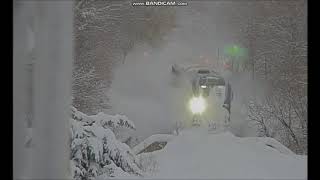 Amtrak Arrives In Bangor In 24 inches of Snow 11122019 [upl. by Hillie921]