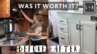 Painting our RV Cabinets  RV Renovation Before AND After [upl. by Garmaise]