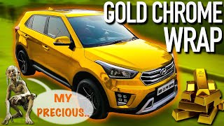 GOLD CHROME WRAP on Hyundai Creta in Hindi  Brotomotiv Pune [upl. by Tenenbaum]