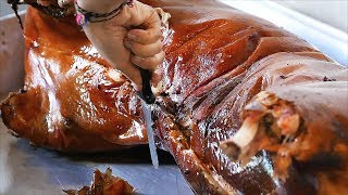 Indonesian Street Food  CRISPY ROAST PIG Bali Indonesia 2 [upl. by Nivets]