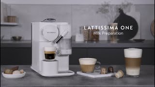 Nespresso Lattissima One  Milkbased beverages preparation [upl. by Yeldnarb]