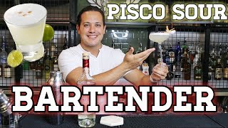 PISCO SOUR  BARTENDER TUTORIAL  RECETA COCTEL [upl. by Willem]