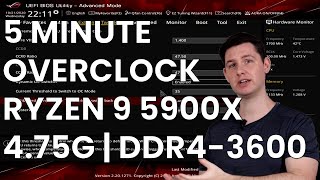 5 Minute Overclock Ryzen 9 5900X to 4750 MHz [upl. by Aaberg862]