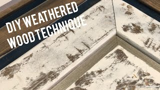 Easy distressed paint technique Faux Weathered barnwood Tutorial [upl. by Ziegler]