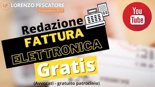 FATTURA ELETTRONICA  Redazione e trasmissione gratuita [upl. by Endres]